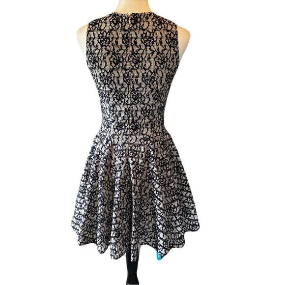 Madison Jules Fit and Flare Lace Dress Navy Blue and Beige | EUC | S - Picture 5 of 8